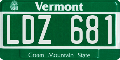 VT license plate LDZ681