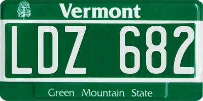 VT license plate LDZ682
