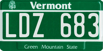 VT license plate LDZ683