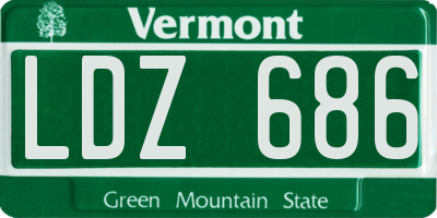 VT license plate LDZ686
