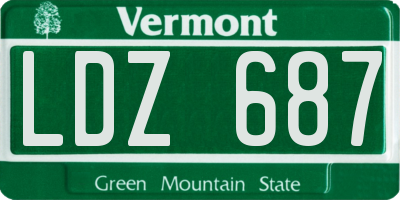 VT license plate LDZ687