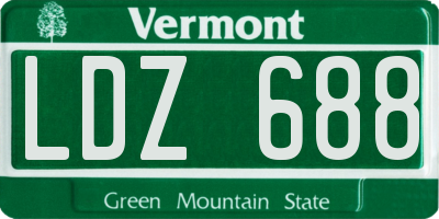 VT license plate LDZ688