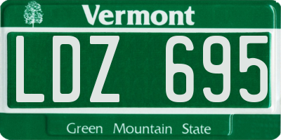 VT license plate LDZ695