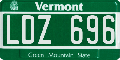 VT license plate LDZ696