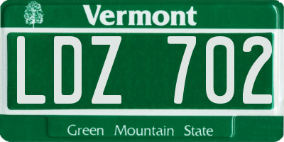VT license plate LDZ702