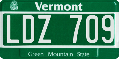 VT license plate LDZ709