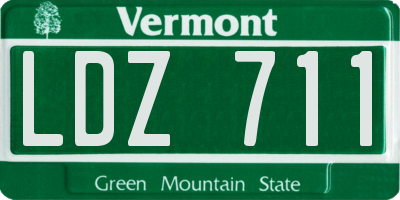 VT license plate LDZ711