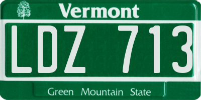 VT license plate LDZ713