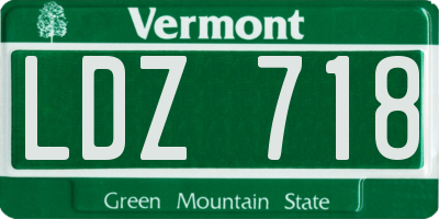 VT license plate LDZ718