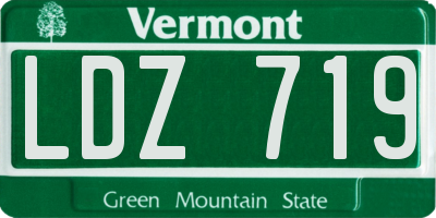 VT license plate LDZ719