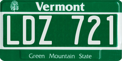 VT license plate LDZ721