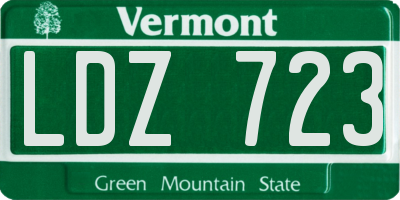 VT license plate LDZ723