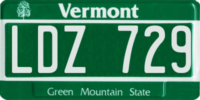 VT license plate LDZ729