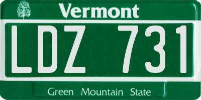 VT license plate LDZ731