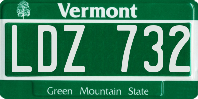 VT license plate LDZ732