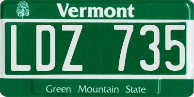 VT license plate LDZ735