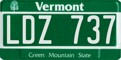VT license plate LDZ737