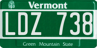VT license plate LDZ738