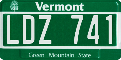 VT license plate LDZ741