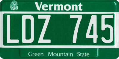 VT license plate LDZ745
