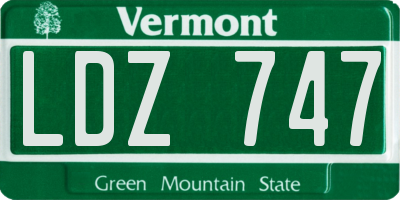 VT license plate LDZ747