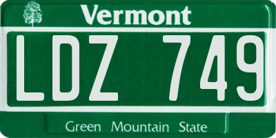 VT license plate LDZ749