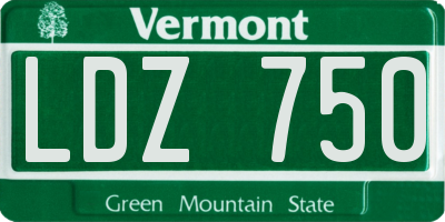 VT license plate LDZ750