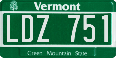 VT license plate LDZ751