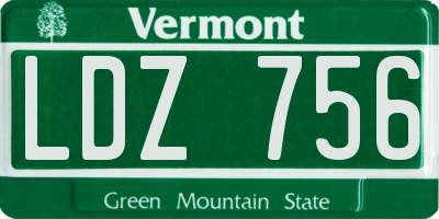 VT license plate LDZ756