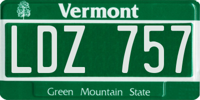 VT license plate LDZ757