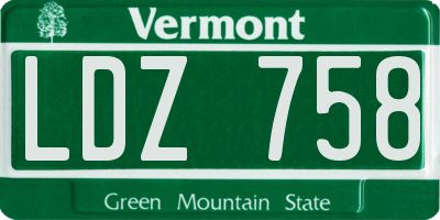 VT license plate LDZ758
