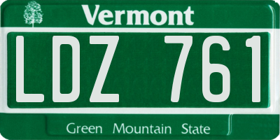 VT license plate LDZ761