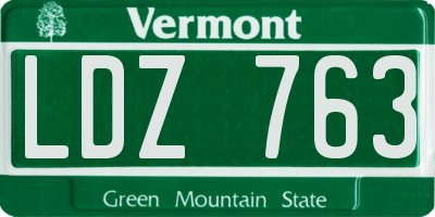 VT license plate LDZ763