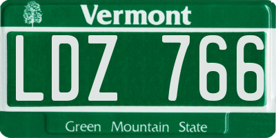 VT license plate LDZ766