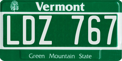 VT license plate LDZ767