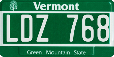 VT license plate LDZ768