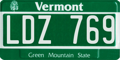 VT license plate LDZ769