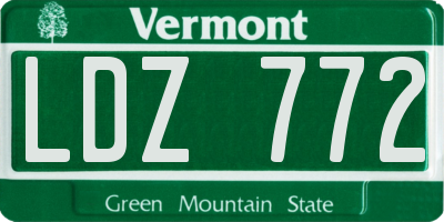 VT license plate LDZ772