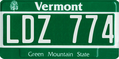 VT license plate LDZ774