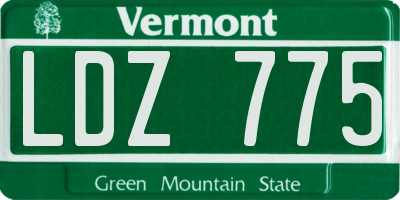 VT license plate LDZ775