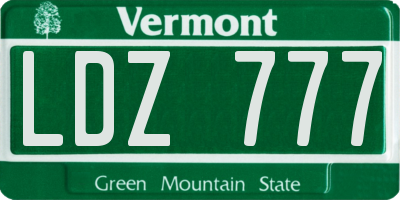VT license plate LDZ777