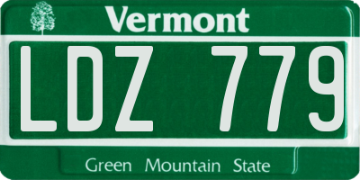 VT license plate LDZ779