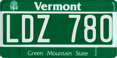 VT license plate LDZ780