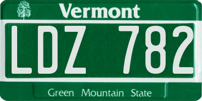 VT license plate LDZ782