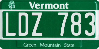 VT license plate LDZ783