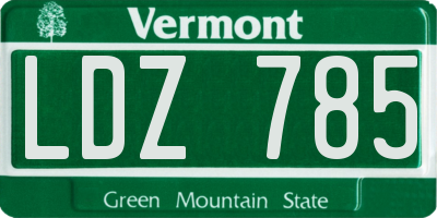 VT license plate LDZ785