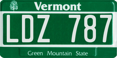 VT license plate LDZ787