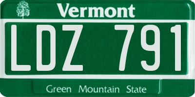 VT license plate LDZ791