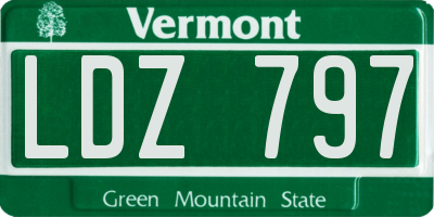 VT license plate LDZ797