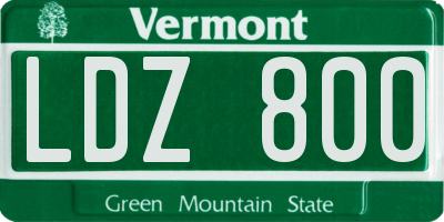 VT license plate LDZ800